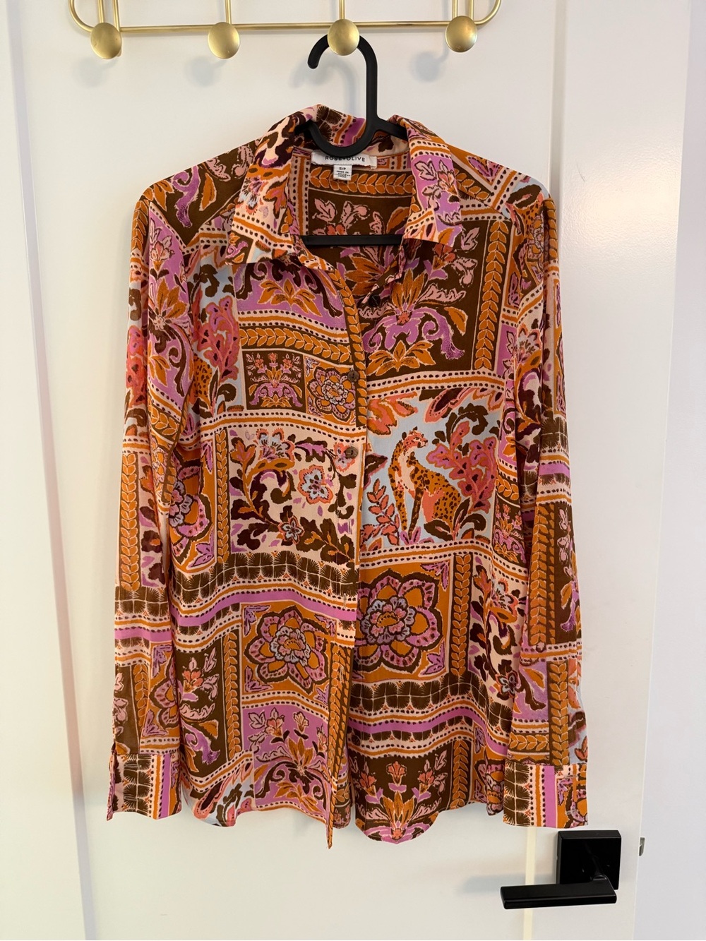 Vintage-Inspired Patchwork Floral Men's Shirt - Pink & Brown